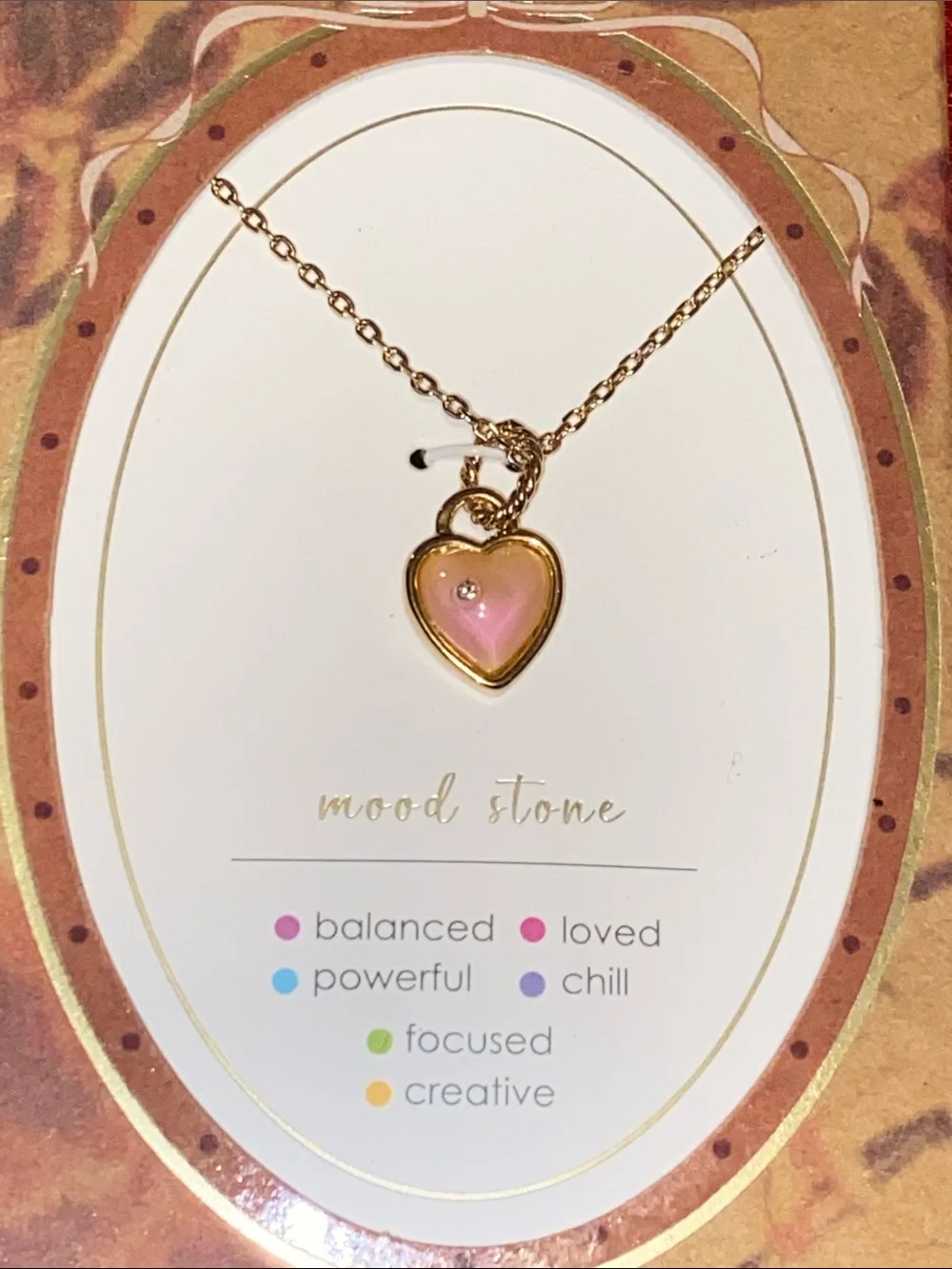 NWT Bella Uno Bellissima Heart Mood Stone Necklace
